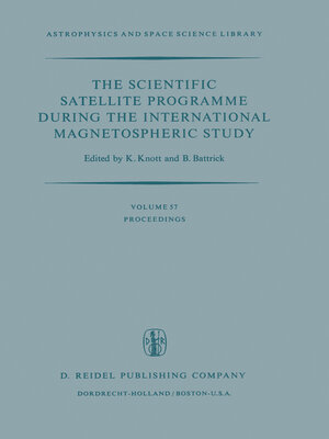 cover image of The Scientific Satellite Programme during the International Magnetospheric Study
